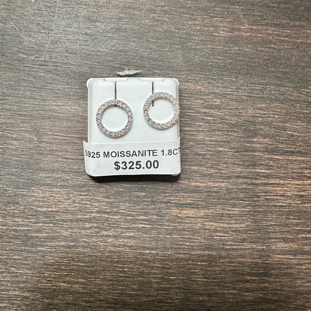 Moissanite Circle Earrings